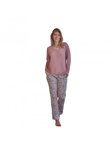 JANIRA pijama en color malva manga larga  GRAPE PARTY