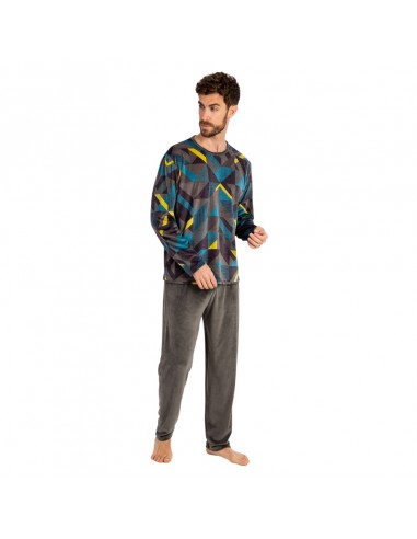 MASSANA pijama de hombre en color gris y micro-polar P741329