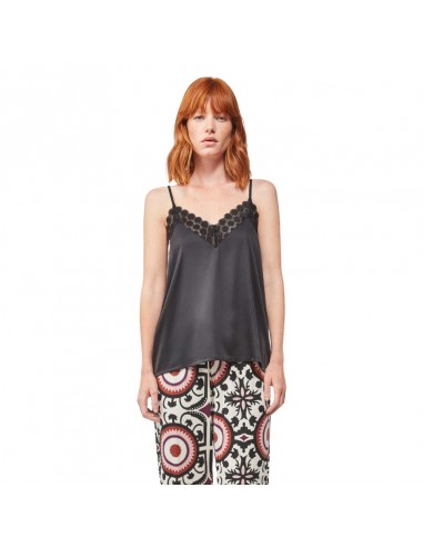 GISELA top lencero de mujer en negro tirante fino  2/20186T