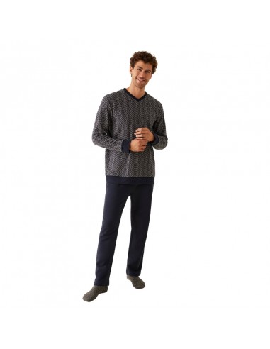 PROMISE pijama de hombre de punto en color marino H34002