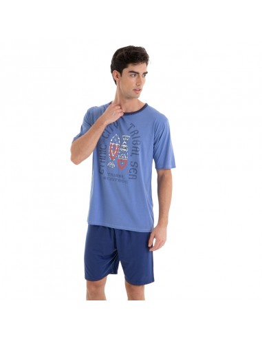 MASSANA pijama hombre azul manga corta verano P251314