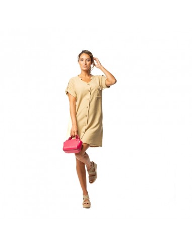 EGATEX vestido mujer con botones color beige 251537
