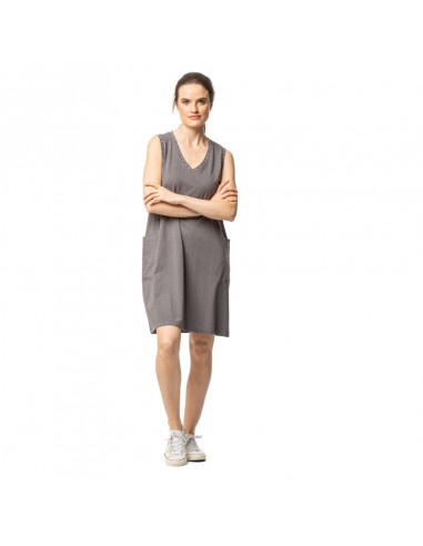 SEÑORETTA vestido sin mangas y bolsillos color gris 251175