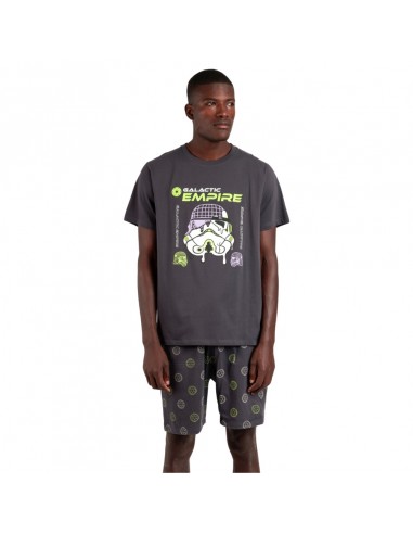 ADMAS pijama hombre verano algodón manga corta gris 63482
