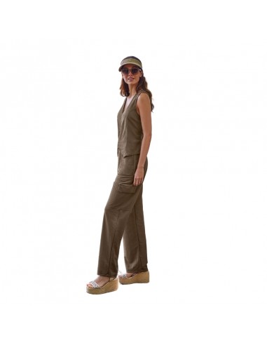JANIRA pantalón mujer verano color marrón FRESCO PANTS CARGO