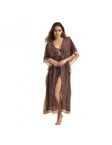SELMARK kaftan baño largo de mujer en marrón BN190
