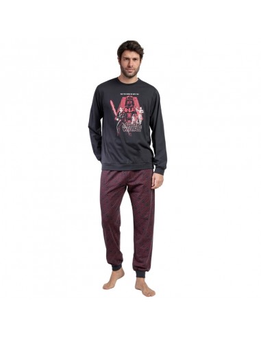 ADMAS pijama de hombre invierno en gris 63478