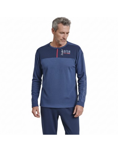MASSANA pijama hombre invierno algodón azul P751319