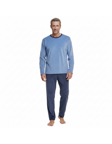 MASSANA pijama hombre invierno algodón en azul  P751328