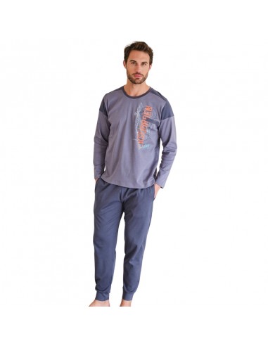 MASSANA pijama hombre invierno de algodón en azul P751307