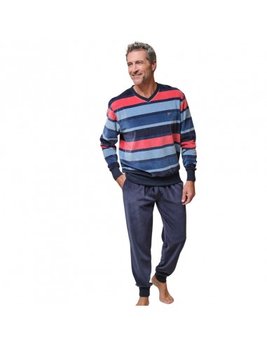 MASSANA pijama hombre invierno terciopelo en azul P751321