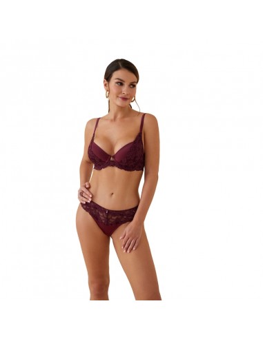 PROMISE sujetador push up mujer encaje burgundy copa B L6561