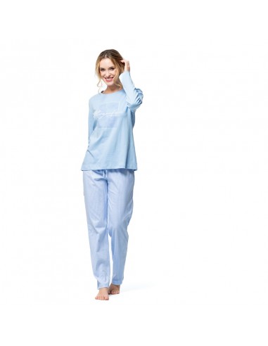 SEÑORETTA pijama mujer invierno algodón azul 252116