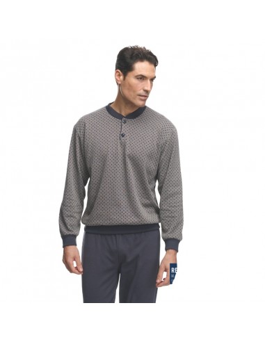 ASSMAN pijama hombre invierno puños cómodo estampado 7828
