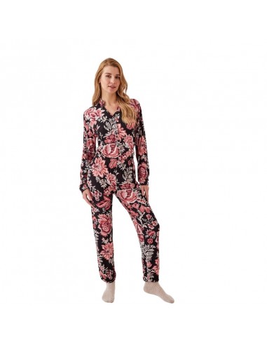PROMISE pijama mujer invierno camisero floral viscosa N19832