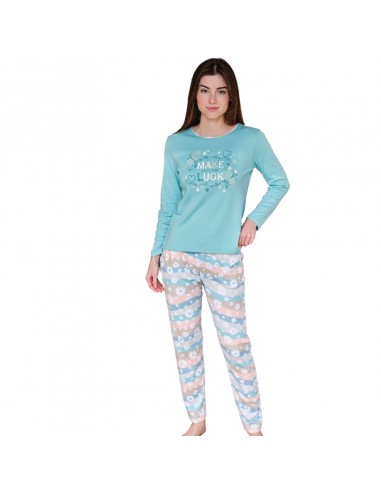 MASSANA pijama mujer invierno algodón turquesa P751242