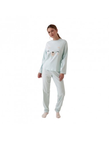 PROMISE pijama mujer invierno algodón divertido verde N20172