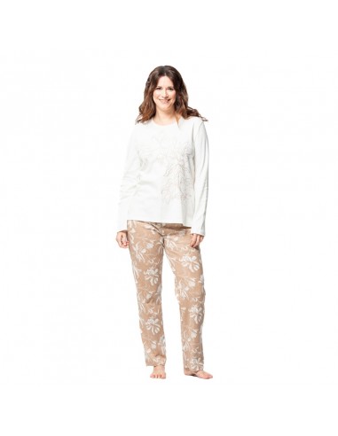 EGATEX pijama mujer invierno manga larga beige 252500