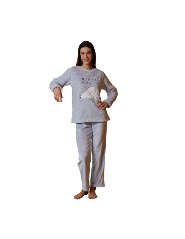 CUE pijama mujer invierno polar oso lavanda suave 37150