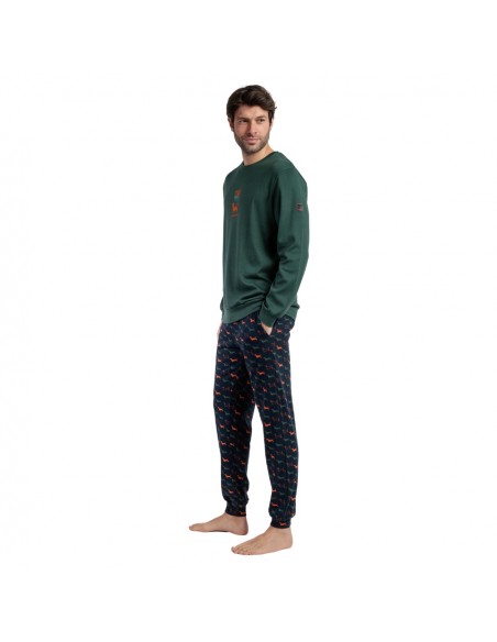ADMAS pijama hombre invierno puños bolsillos caqui 63760