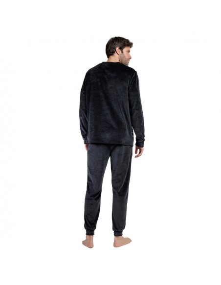 ADMAS pijama hombre invierno terciopelo bolsillos gris 63785