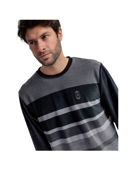 ADMAS pijama hombre invierno terciopelo bolsillos gris 63785