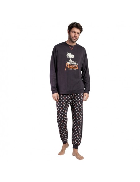 ADMAS pijama hombre invierno en algodón gris marengo 63013