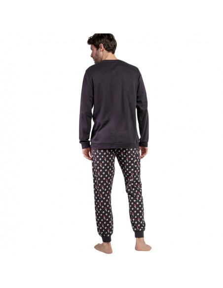 ADMAS pijama hombre invierno en algodón gris marengo 63013
