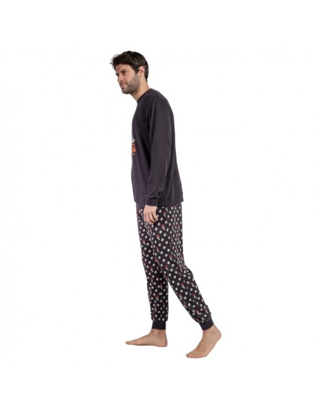 ADMAS pijama hombre invierno en algodón gris marengo 63013