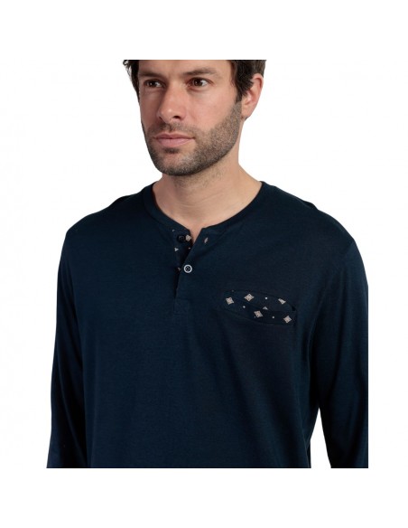 ADMAS pijama de hombre invierno marino 63771