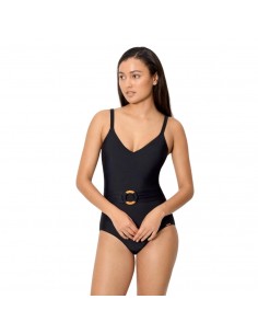 YSABEL MORA bañador mujer verano negro control  83312B - LENCERÍA IDONA